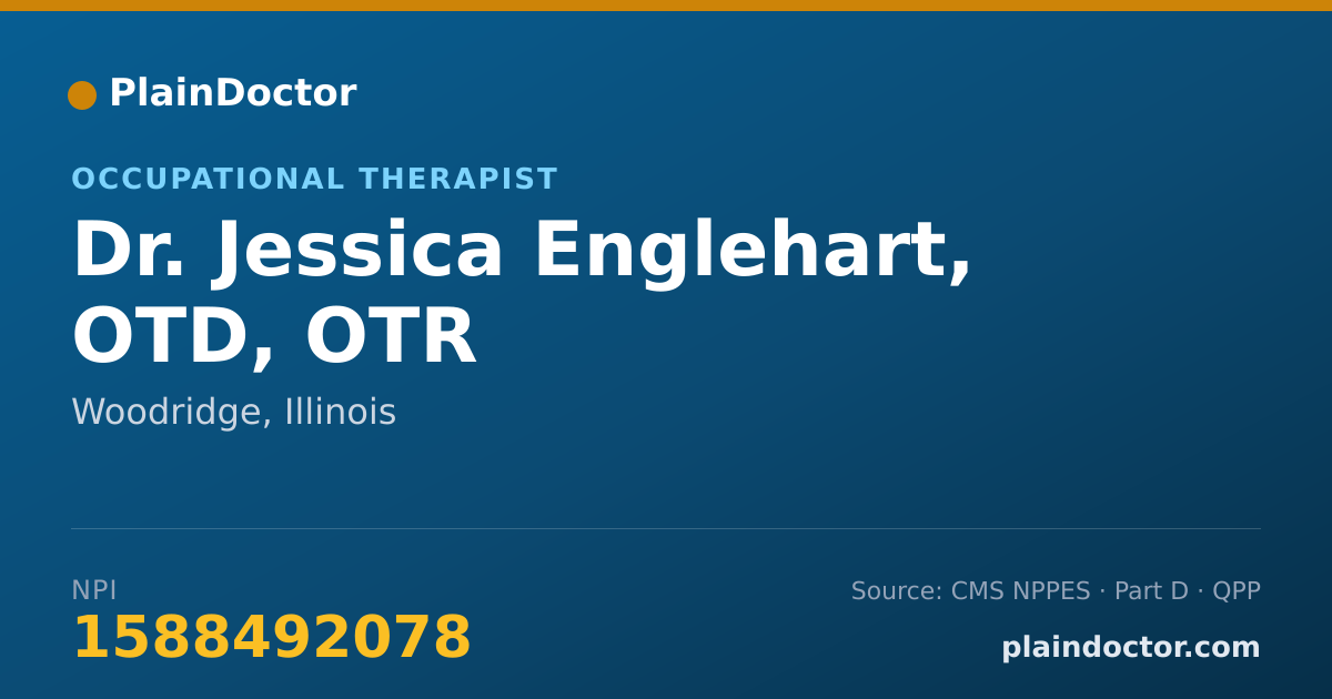 Shareable card for Jessica Englehart, OTD, OTR - Occupational Therapist, Woodridge, IL