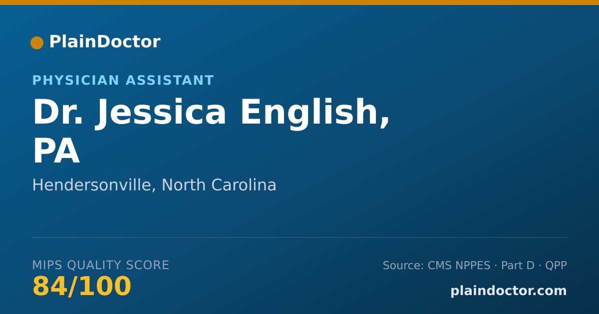 Shareable card for Jessica English, PA - Physician Assistant, Hendersonville, NC