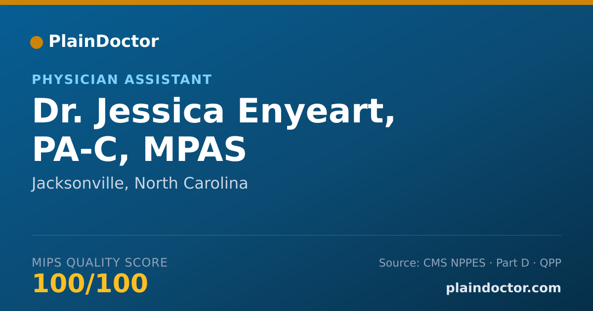 Shareable card for Jessica Enyeart, PA-C, MPAS - Physician Assistant, Jacksonville, NC