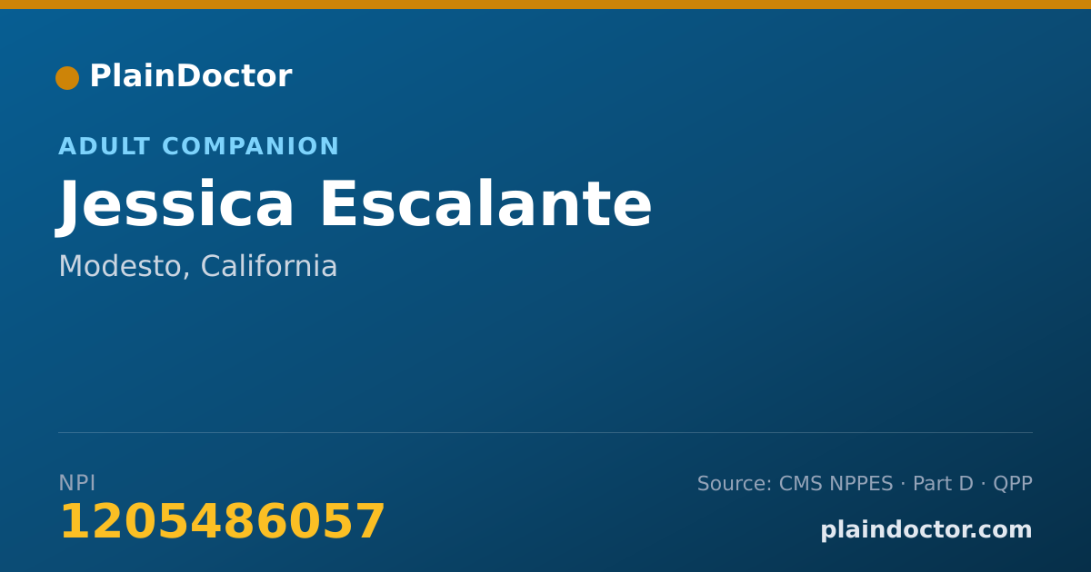 Shareable card for Jessica Escalante - Adult Companion, Modesto, CA
