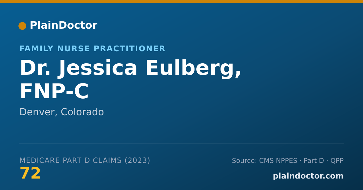 Shareable card for Jessica Eulberg, FNP-C - Family Nurse Practitioner, Denver, CO