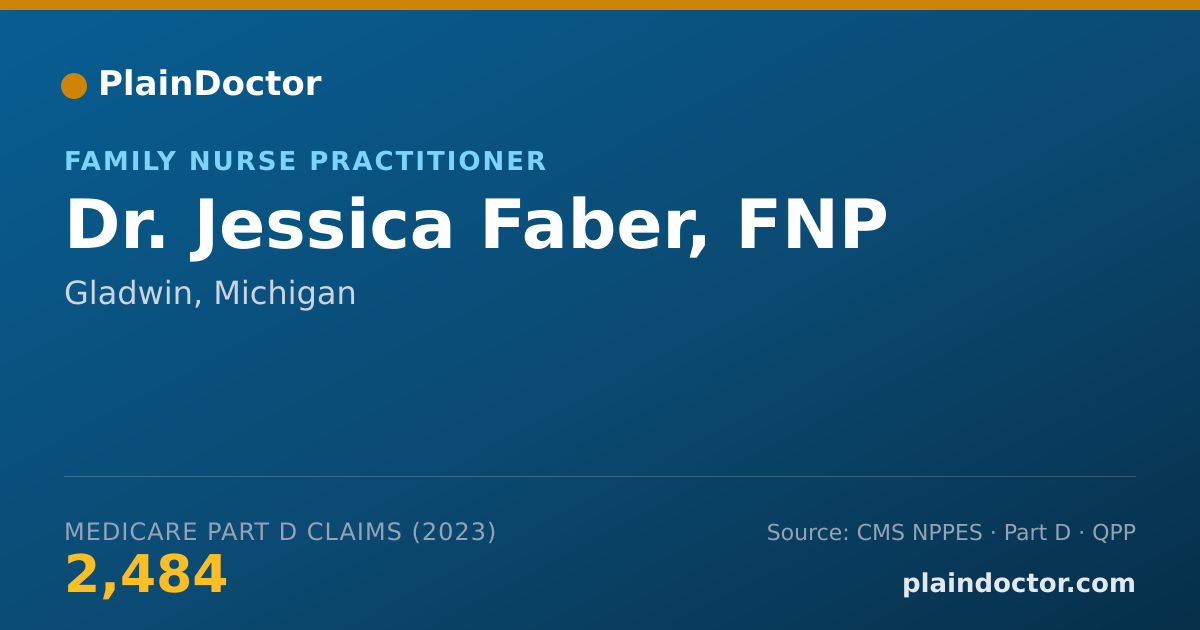 Shareable card for Jessica Faber, FNP - Family Nurse Practitioner, Gladwin, MI