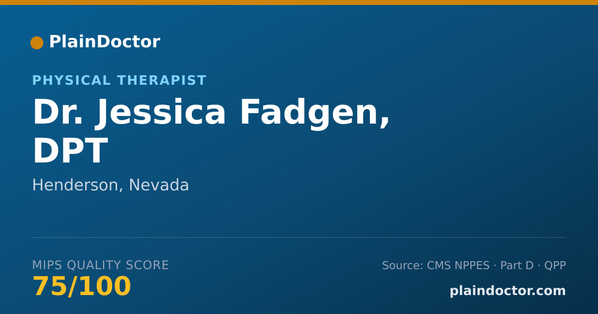 Shareable card for Jessica Fadgen, DPT - Physical Therapist, Henderson, NV