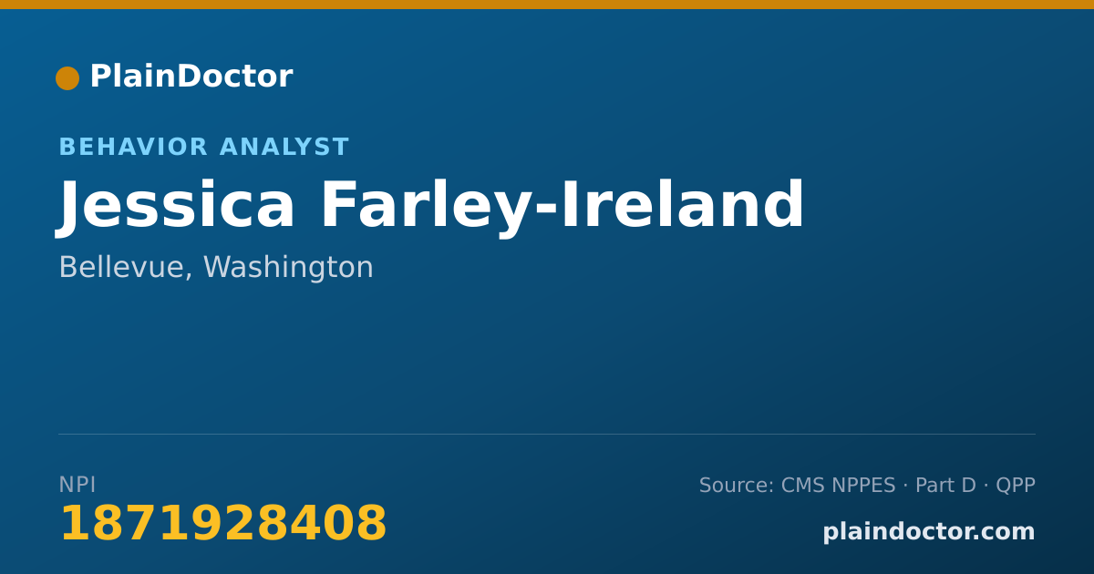 Shareable card for Jessica Farley-Ireland - Behavior Analyst, Bellevue, WA