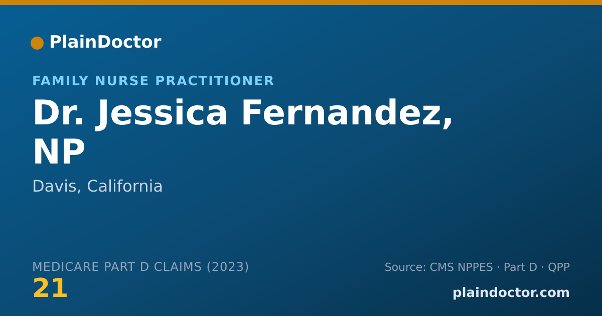 Shareable card for Jessica Fernandez, NP - Family Nurse Practitioner, Davis, CA