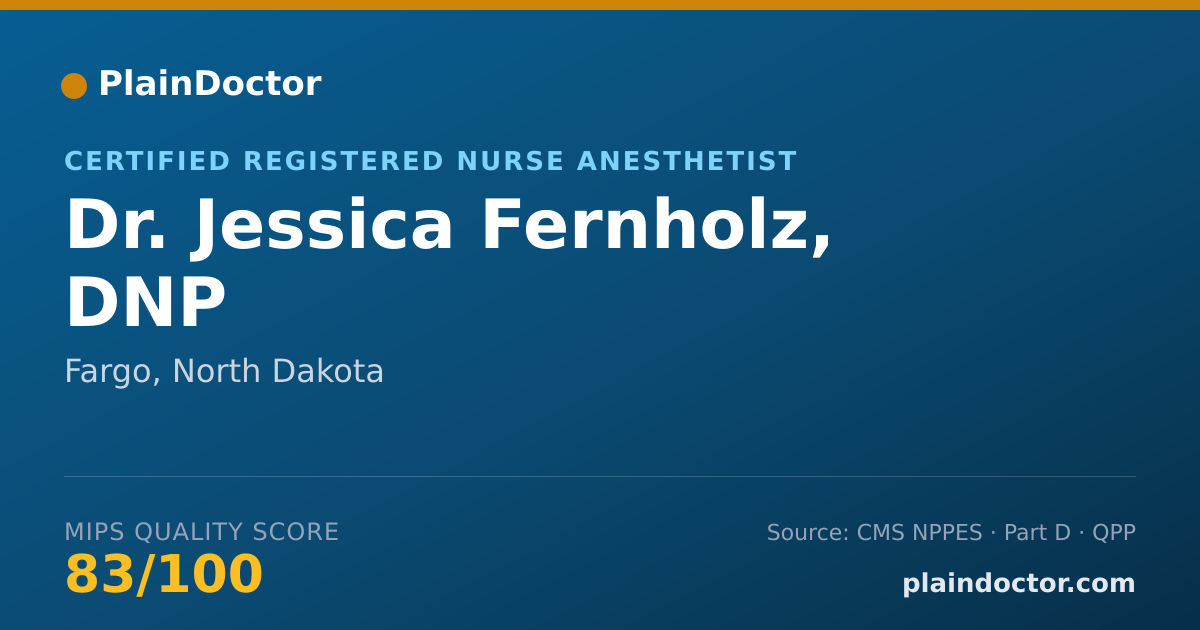 Shareable card for Jessica Fernholz, DNP - Certified Registered Nurse Anesthetist, Fargo, ND