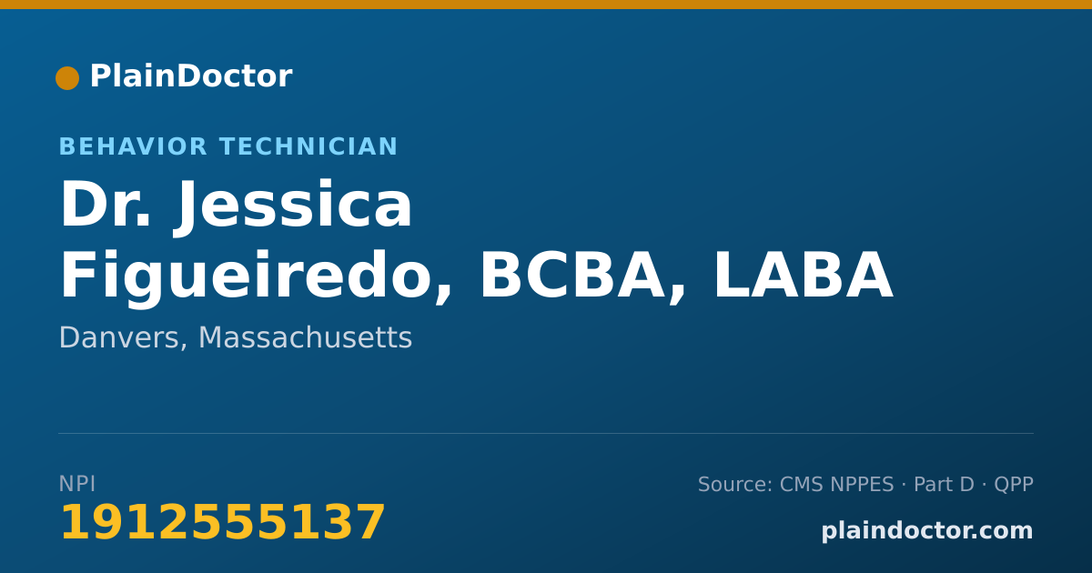 Shareable card for Jessica Figueiredo, BCBA, LABA - Behavior Technician, Danvers, MA