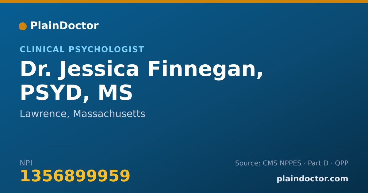 Shareable card for Jessica Finnegan, PSYD, MS - Clinical Psychologist, Lawrence, MA