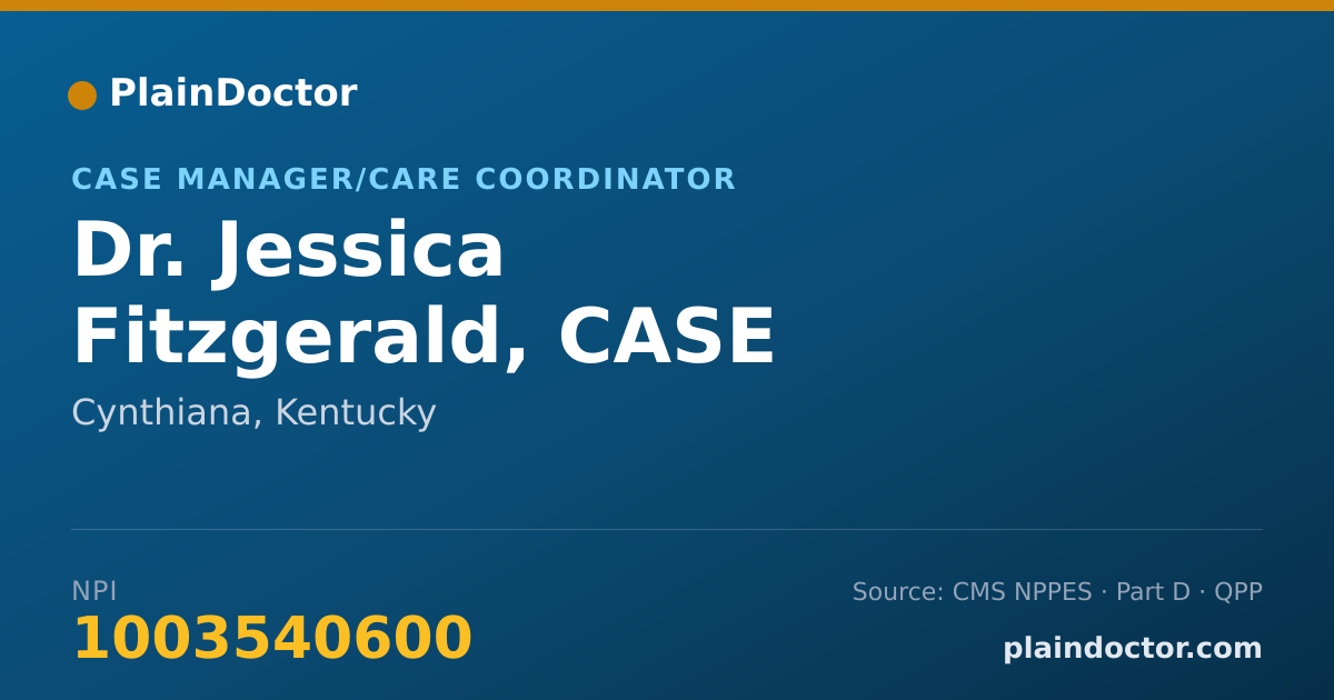 Shareable card for Jessica Fitzgerald, CASE MANAGER - Case Manager/Care Coordinator, Cynthiana, KY