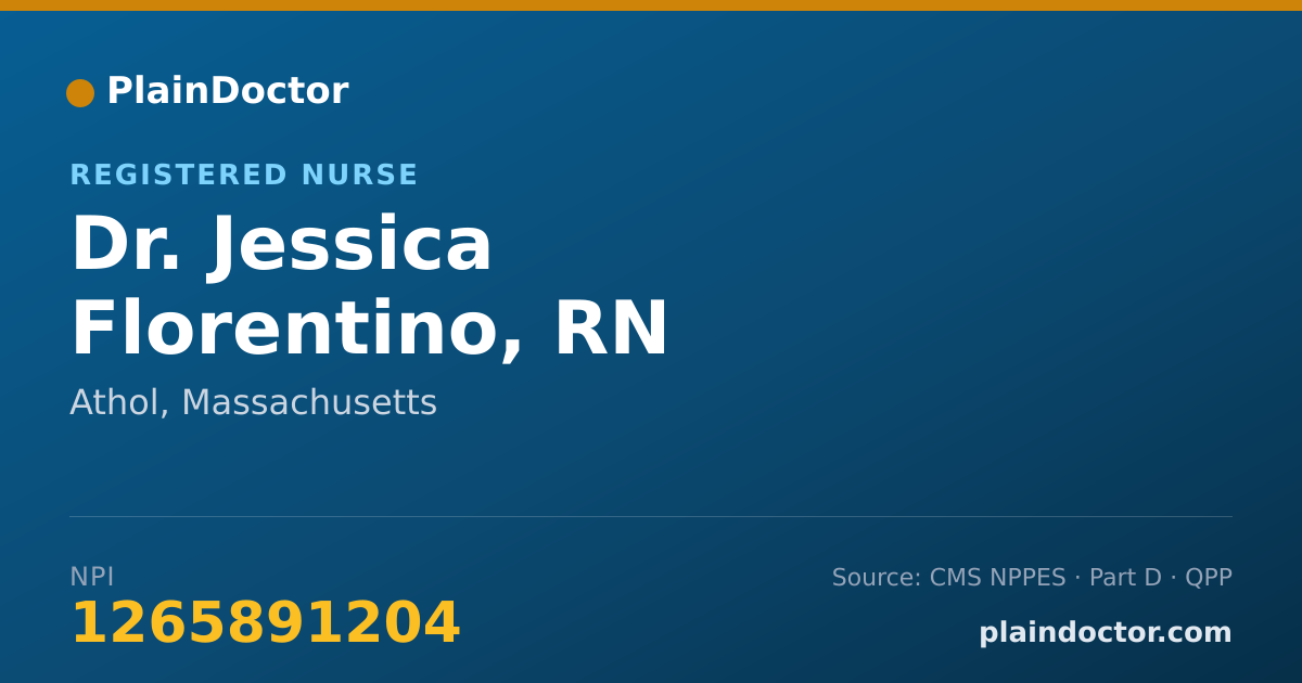 Shareable card for Jessica Florentino, RN - Registered Nurse, Athol, MA