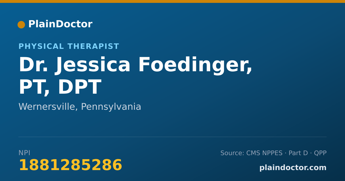 Shareable card for Jessica Foedinger, PT, DPT - Physical Therapist, Wernersville, PA