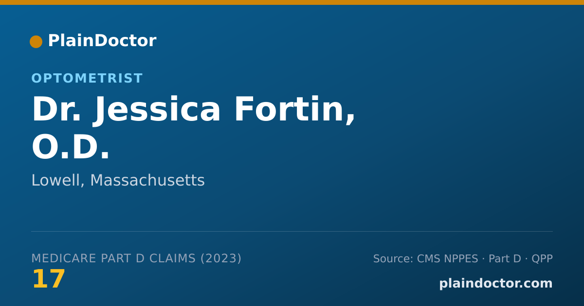 Shareable card for Jessica Fortin, O.D. - Optometrist, Lowell, MA