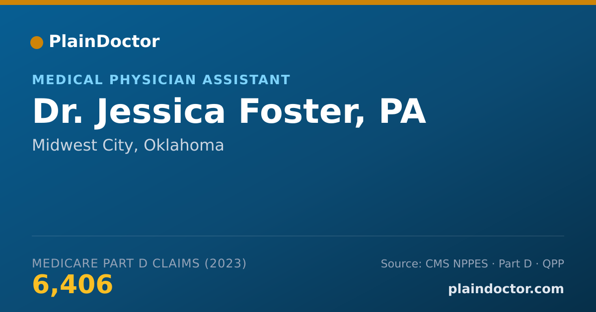 Shareable card for Jessica Foster, PA - Medical Physician Assistant, Midwest City, OK