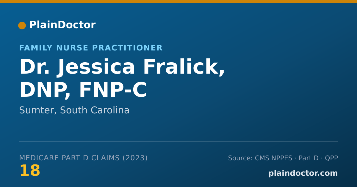 Shareable card for Jessica Fralick, DNP, FNP-C - Family Nurse Practitioner, Sumter, SC