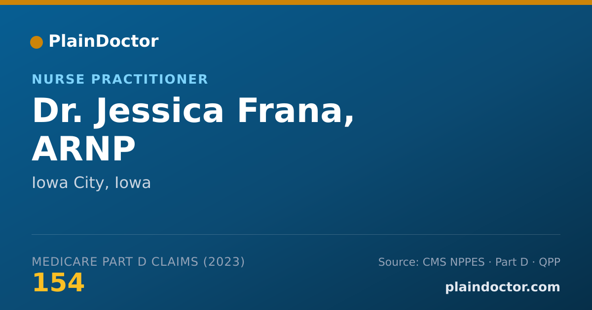 Shareable card for Jessica Frana, ARNP - Nurse Practitioner, Iowa City, IA