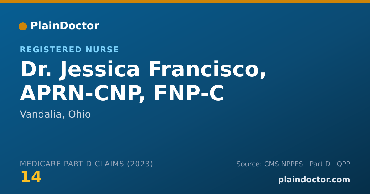 Shareable card for Jessica Francisco, APRN-CNP, FNP-C - Registered Nurse, Vandalia, OH