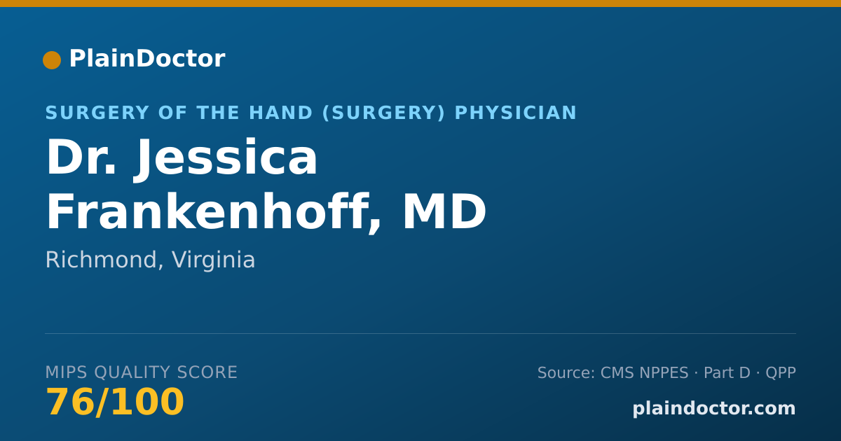 Shareable card for Jessica Frankenhoff, MD - Surgery of the Hand (Surgery) Physician, Richmond, VA