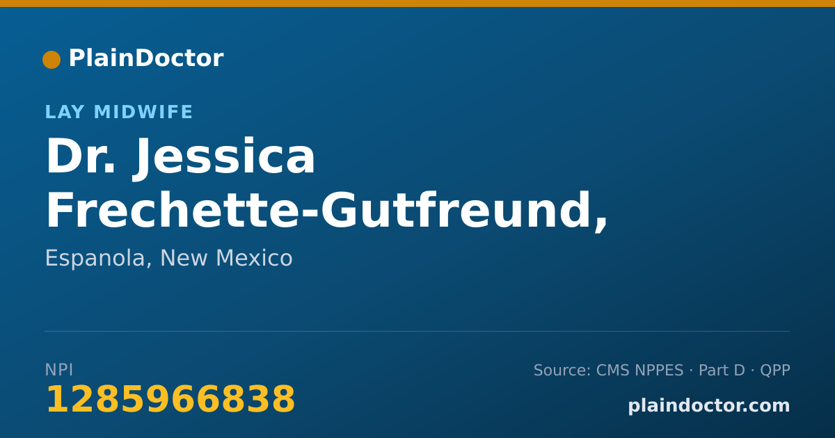 Shareable card for Jessica Frechette-Gutfreund, LM, CPM - Lay Midwife, Espanola, NM