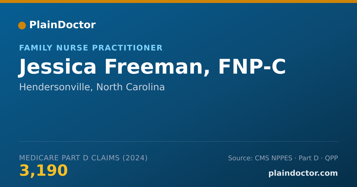 Shareable card for Jessica Freeman, FNP-C - Nurse Practitioner, Hendersonville, NC
