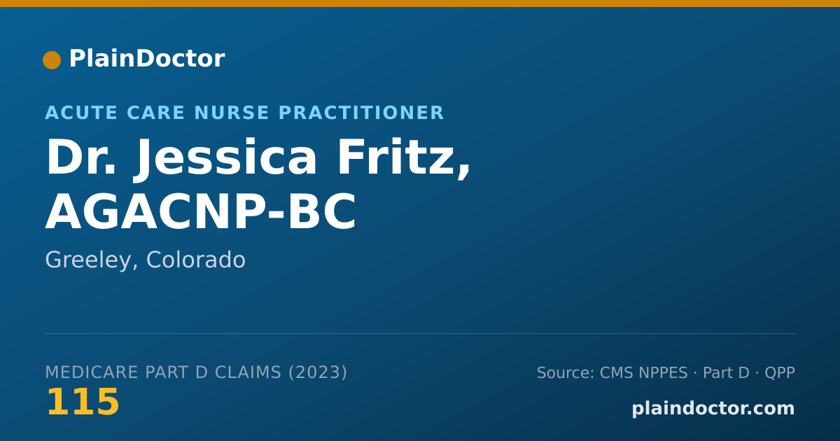 Shareable card for Jessica Fritz, AGACNP-BC - Acute Care Nurse Practitioner, Greeley, CO