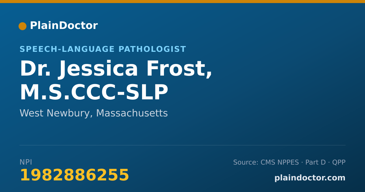 Shareable card for Jessica Frost, M.S.CCC-SLP - Speech-Language Pathologist, West Newbury, MA