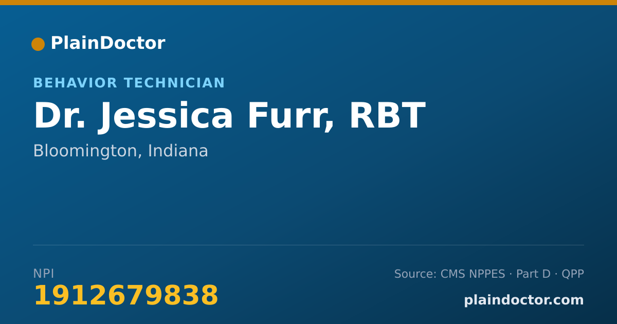 Shareable card for Jessica Furr, RBT - Behavior Technician, Bloomington, IN