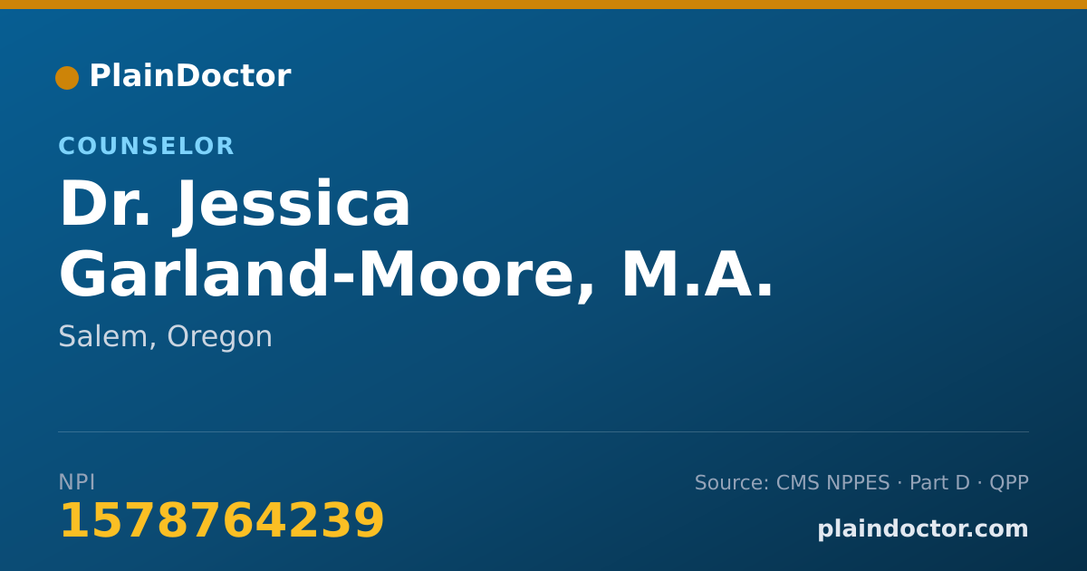 Shareable card for Jessica Garland-Moore, M.A. - Counselor, Salem, OR