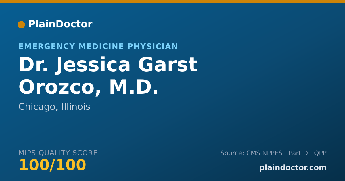 Shareable card for Jessica Garst Orozco, M.D. - Emergency Medicine Physician, Chicago, IL