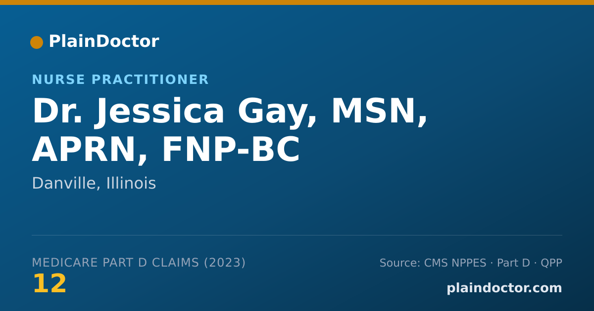 Shareable card for Jessica Gay, MSN, APRN, FNP-BC - Nurse Practitioner, Danville, IL