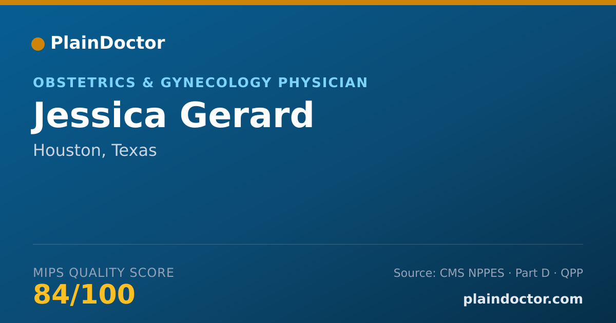 Shareable card for Jessica Gerard - Obstetrics & Gynecology Physician, Houston, TX