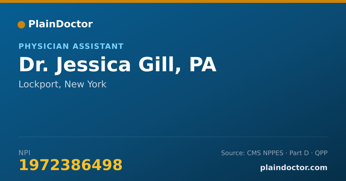 Shareable card for Jessica Gill, PA - Physician Assistant, Lockport, NY