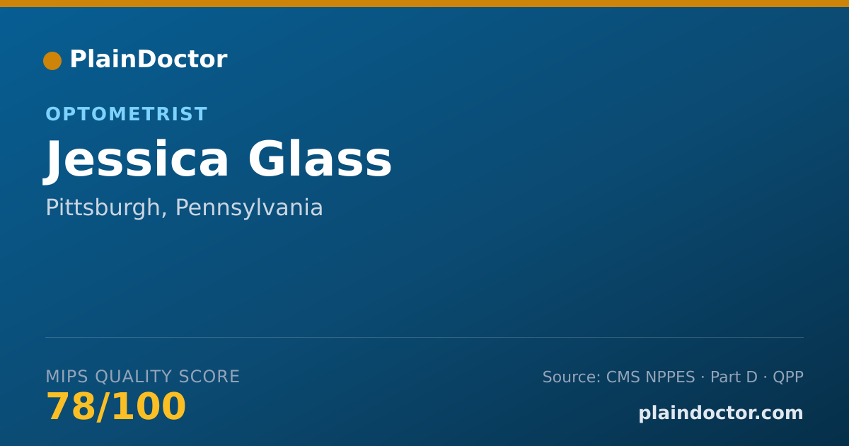 Shareable card for Jessica Glass - Optometrist, Pittsburgh, PA