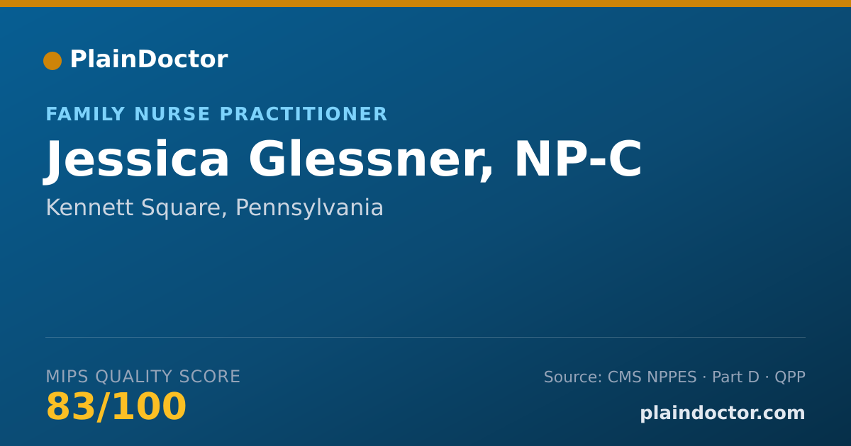 Shareable card for Jessica Glessner, NP-C - Family Nurse Practitioner, Kennett Square, PA