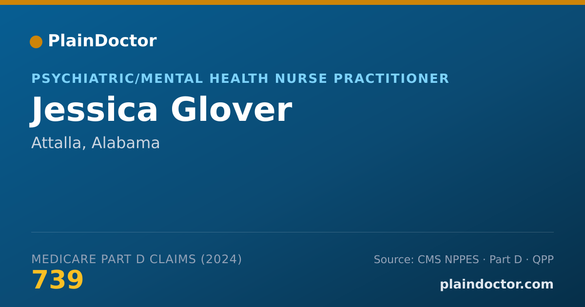 Shareable card for Jessica Glover - Psychiatric/Mental Health Nurse Practitioner, Attalla, AL