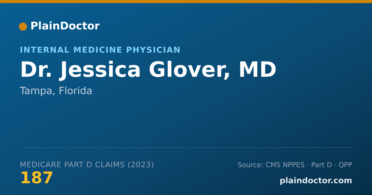 Shareable card for Jessica Glover, MD - Internal Medicine Physician, Tampa, FL