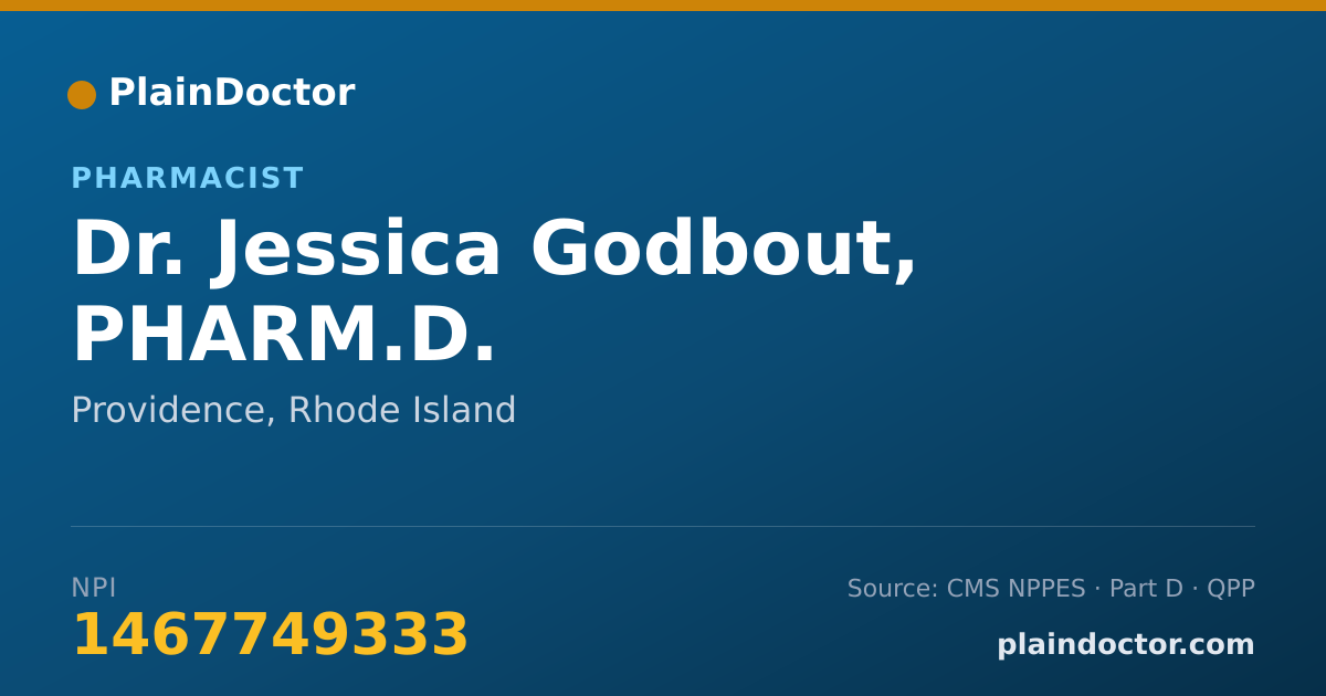 Shareable card for Jessica Godbout, PHARM.D. - Pharmacist, Providence, RI