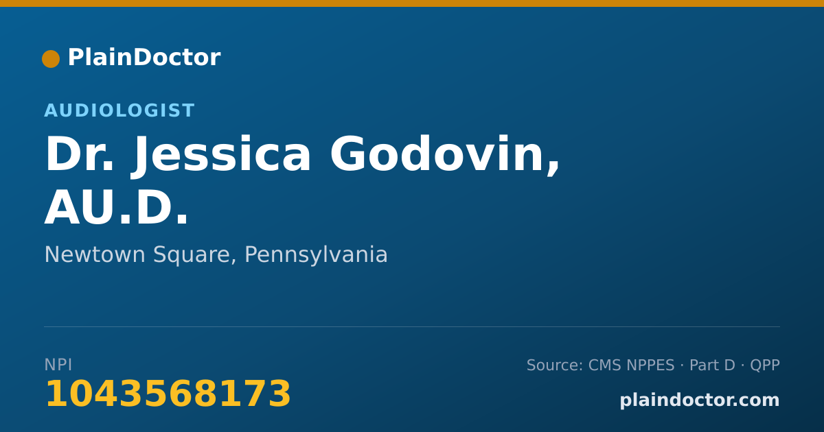 Shareable card for Jessica Godovin, AU.D. - Audiologist, Newtown Square, PA