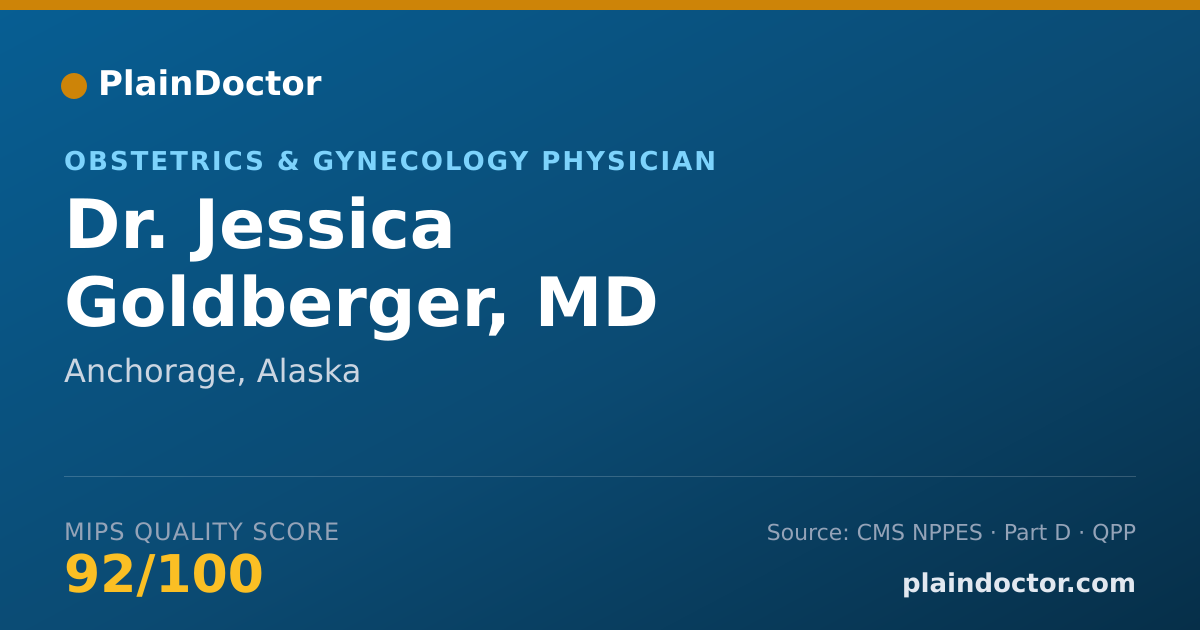 Shareable card for Jessica Goldberger, MD - Obstetrics & Gynecology Physician, Anchorage, AK
