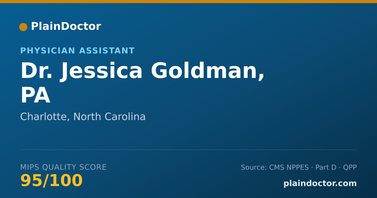 Shareable card for Jessica Goldman, PA - Physician Assistant, Charlotte, NC