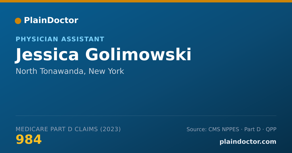 Shareable card for Jessica Golimowski - Physician Assistant, North Tonawanda, NY