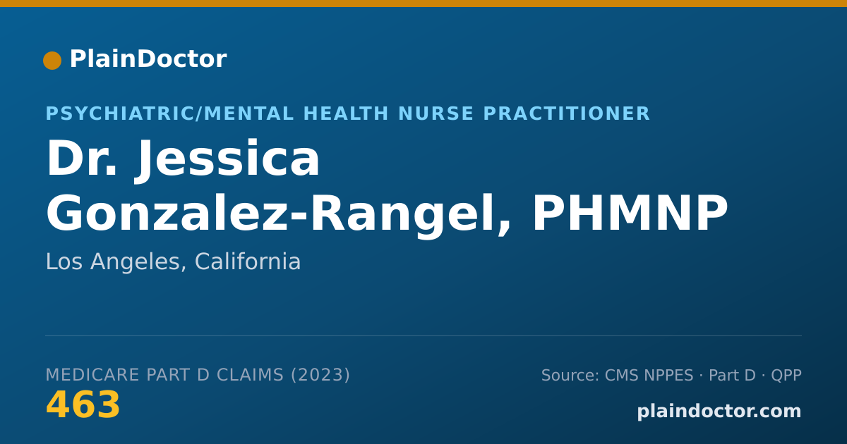 Shareable card for Jessica Gonzalez-Rangel, PHMNP - Psychiatric/Mental Health Nurse Practitioner, Los Angeles, CA