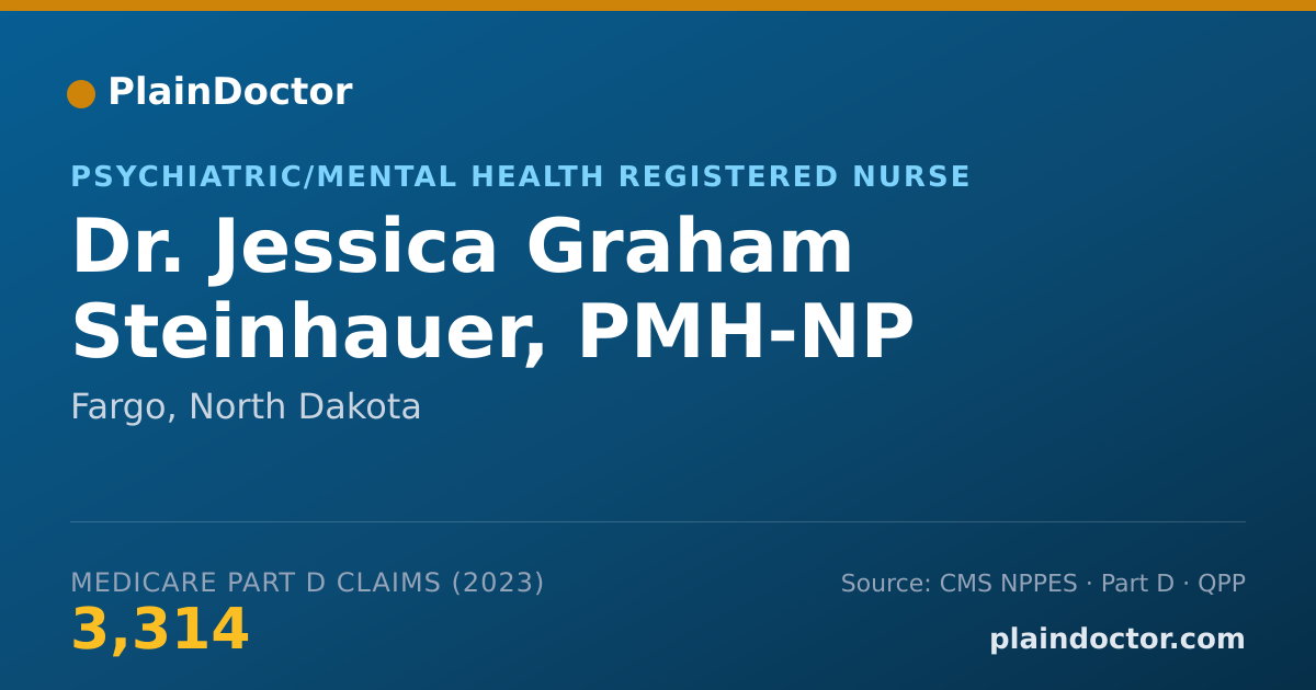 Shareable card for Jessica Graham Steinhauer, PMH-NP - Psychiatric/Mental Health Registered Nurse, Fargo, ND