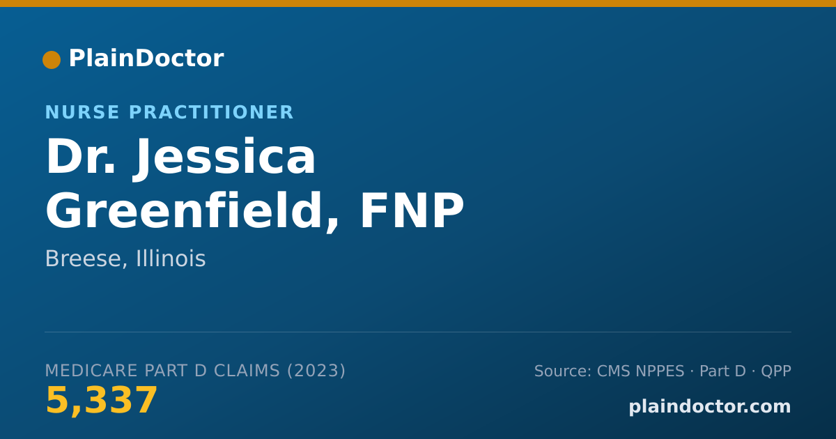 Shareable card for Jessica Greenfield, FNP - Nurse Practitioner, Breese, IL