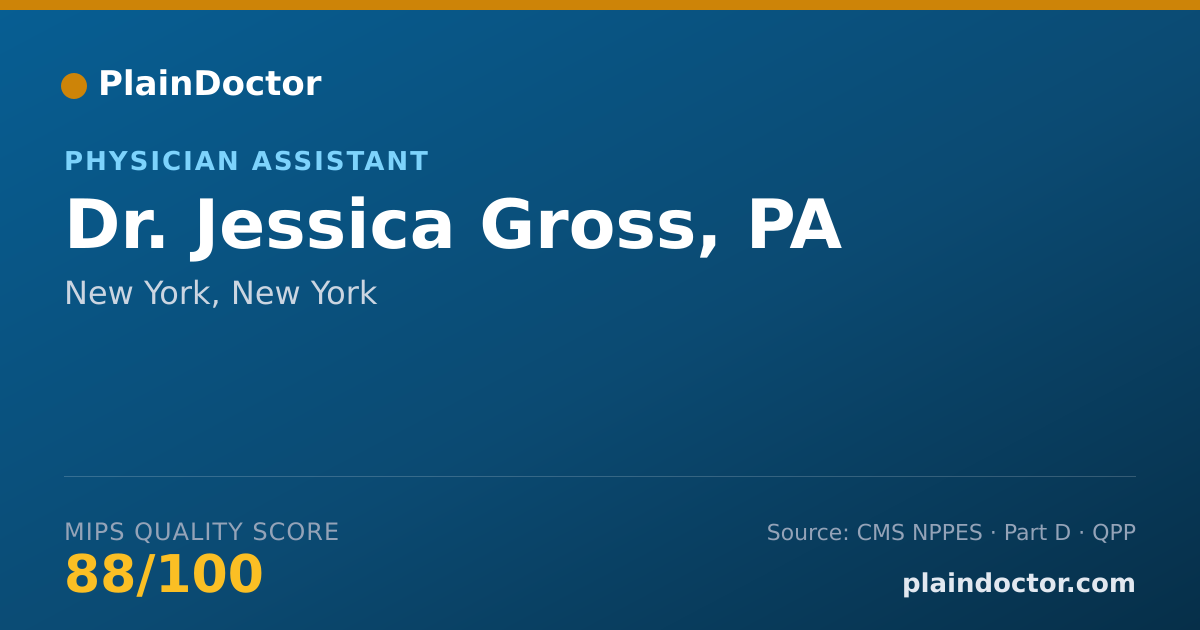 Shareable card for Jessica Gross, PA - Physician Assistant, New York, NY