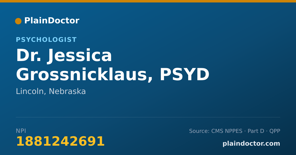Shareable card for Jessica Grossnicklaus, PSYD - Psychologist, Lincoln, NE