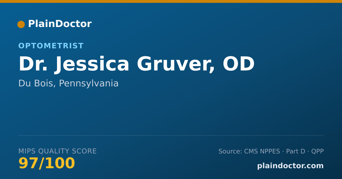 Shareable card for Jessica Gruver, OD - Optometrist, Du Bois, PA