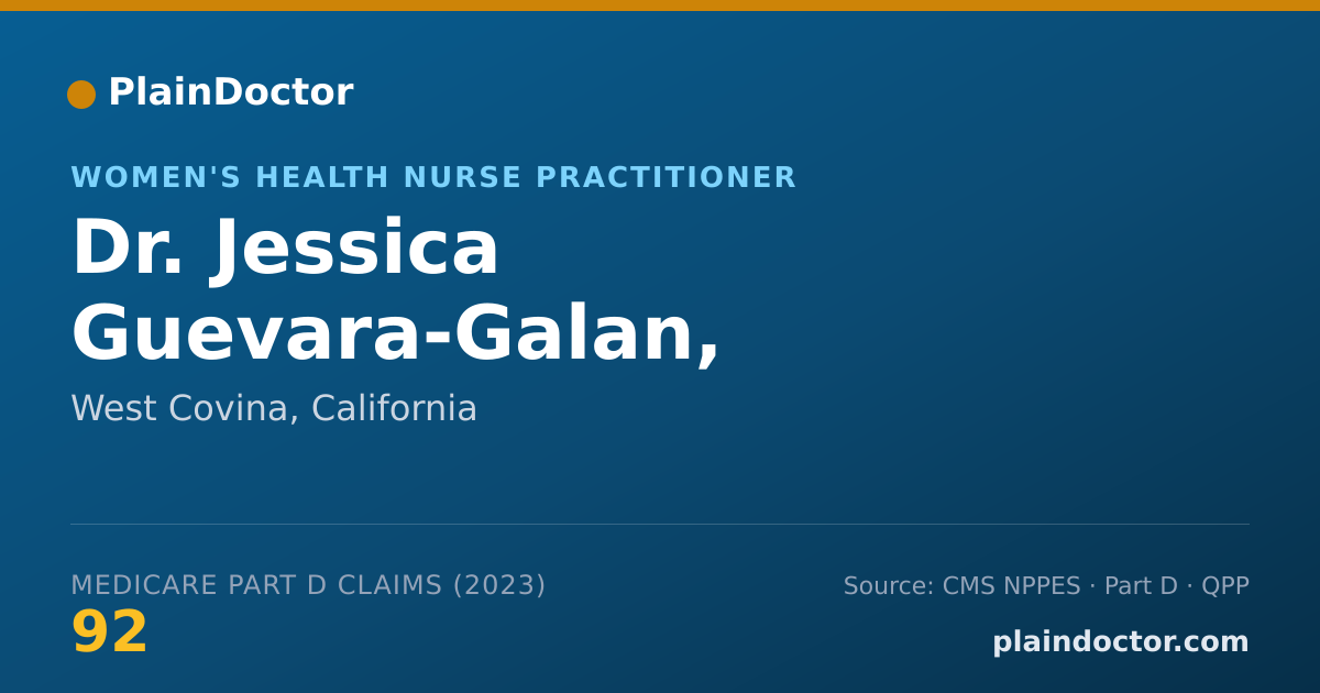 Shareable card for Jessica Guevara-Galan, BSN,MSN, WHNP - Women's Health Nurse Practitioner, West Covina, CA