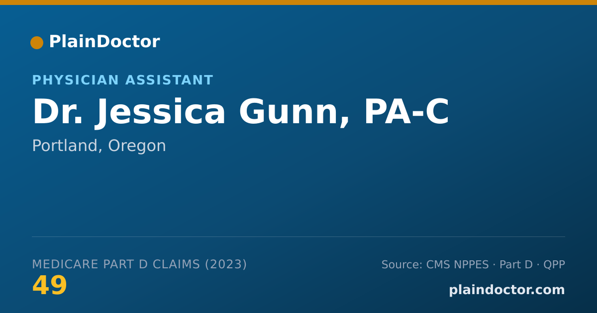 Shareable card for Jessica Gunn, PA-C - Physician Assistant, Portland, OR