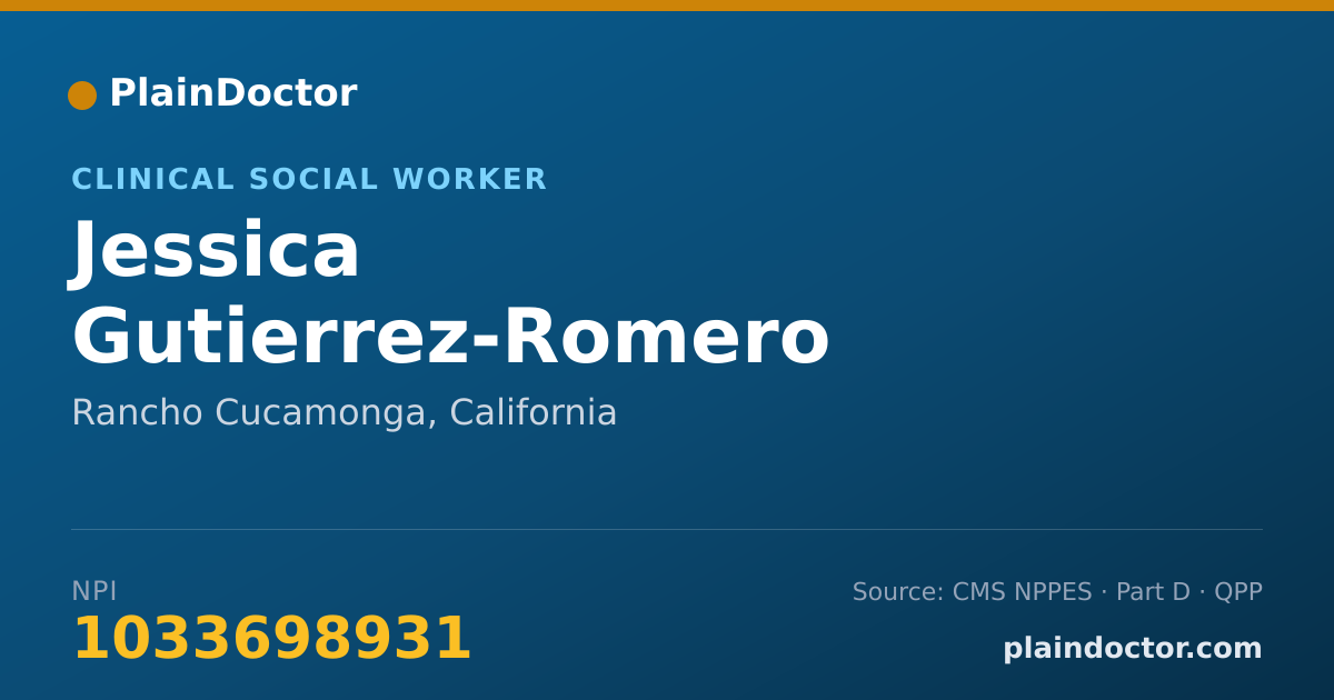 Shareable card for Jessica Gutierrez-Romero - Clinical Social Worker, Rancho Cucamonga, CA