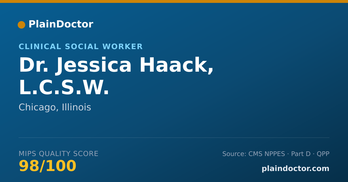 Shareable card for Jessica Haack, L.C.S.W. - Clinical Social Worker, Chicago, IL